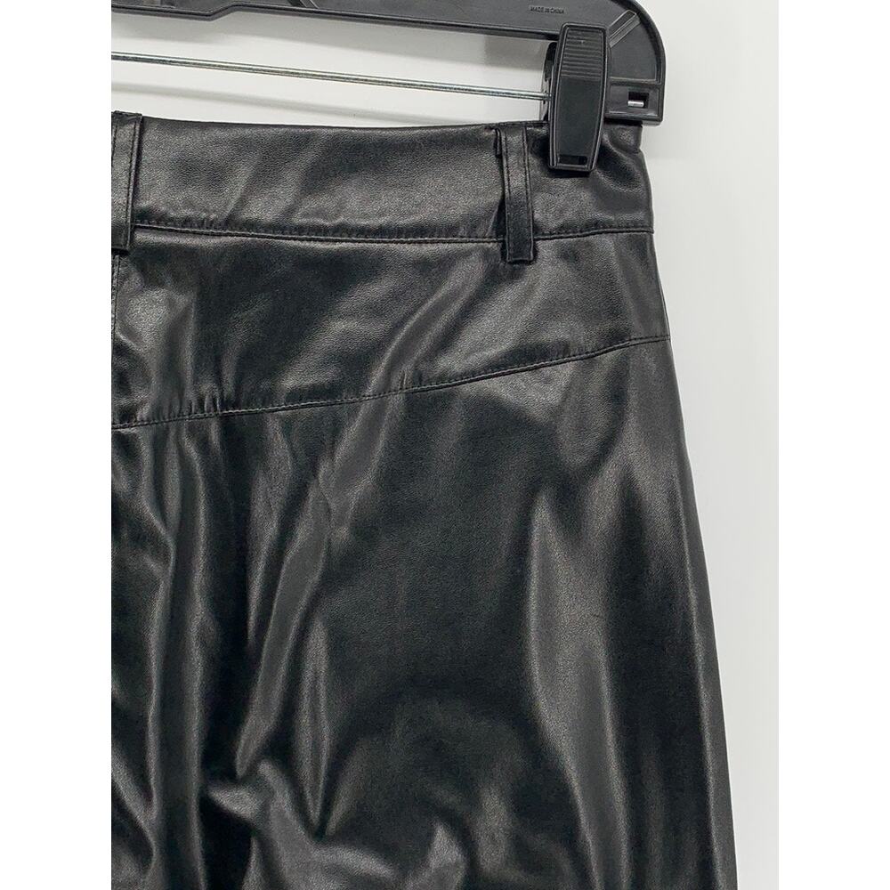 SHEIN Women's Black Faux-Leather Straight Leg Pants SZ S/Tall - Picture 7 of 10